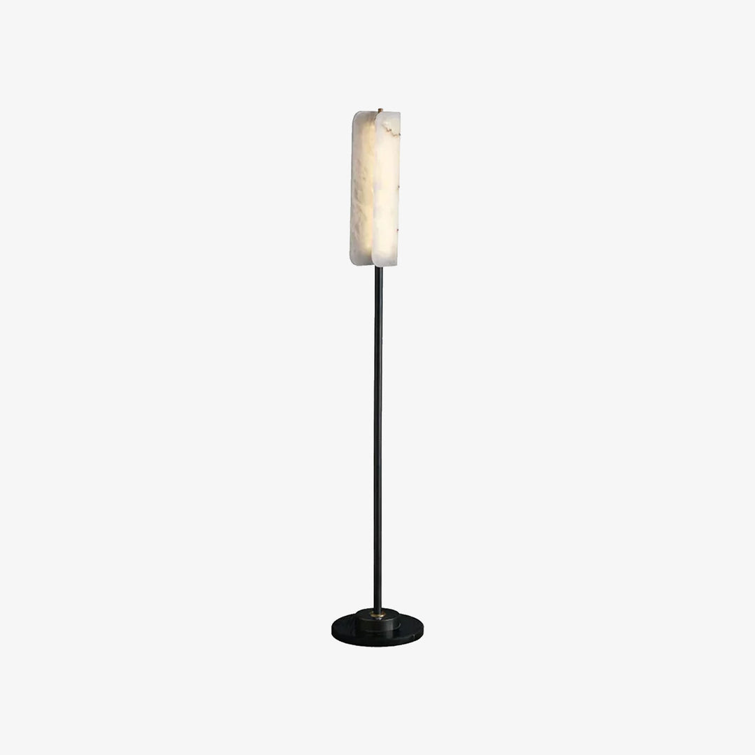 Alabaster Years Brass Floor Lamp