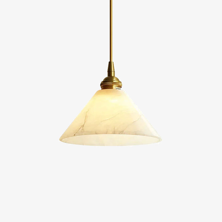 Alabaster Triangle Cone Pendant Light