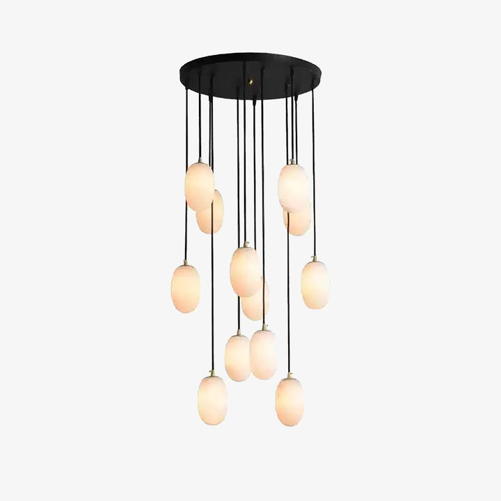 Egg-Shaped Alabaster Chandelier