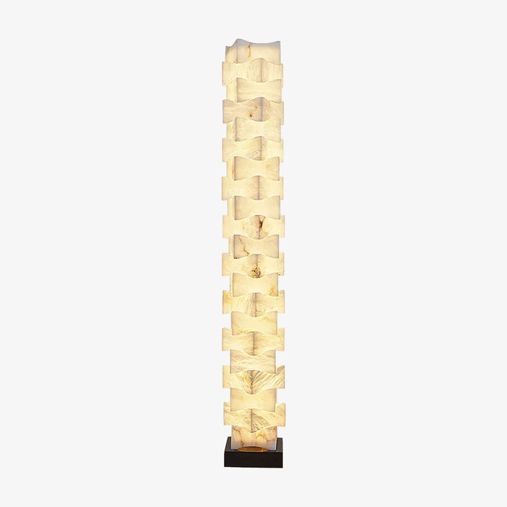 Stacked Alabaster Squares Floor Lamp