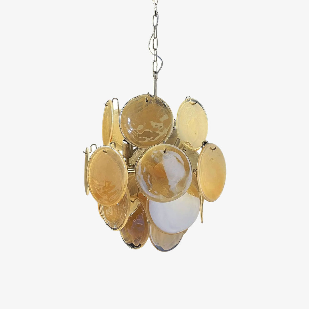 Gold Disc Glass Chandelier