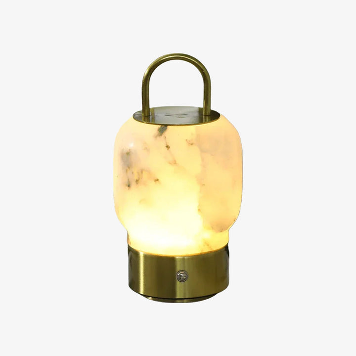 Portable Alabaster Lantern Table Lamp