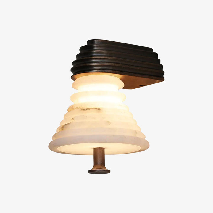 Strata Ribbed Alabaster Wall Sconce