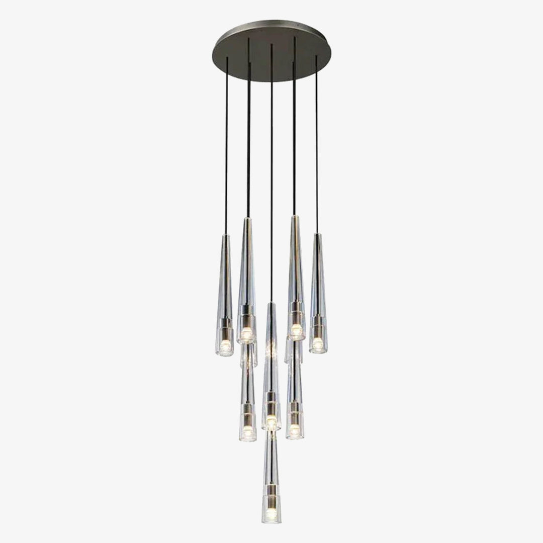 Conical Abner Crystal Multi Head Chandelier