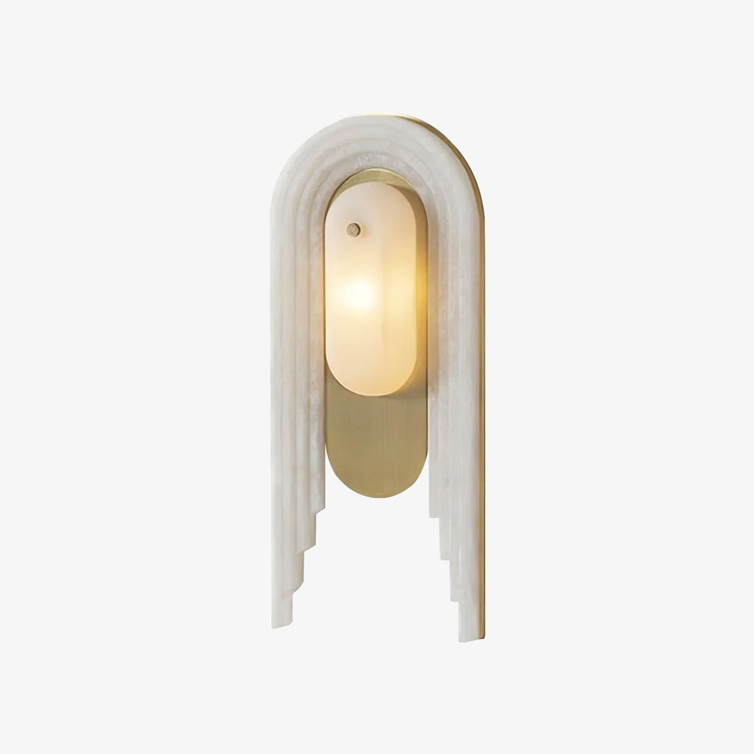 Alabaster Stacked Oval Cascada Wall Sconce