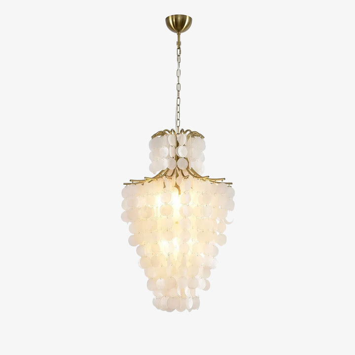 Natural Capiz Shell Tiered Chandelier