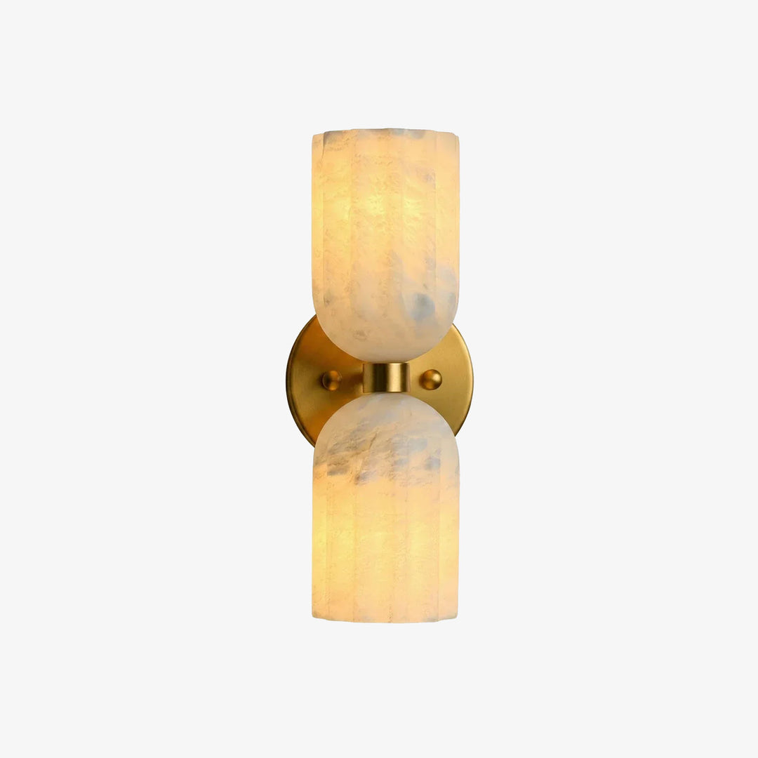 Dual Alabaster Pillar Wall Sconce