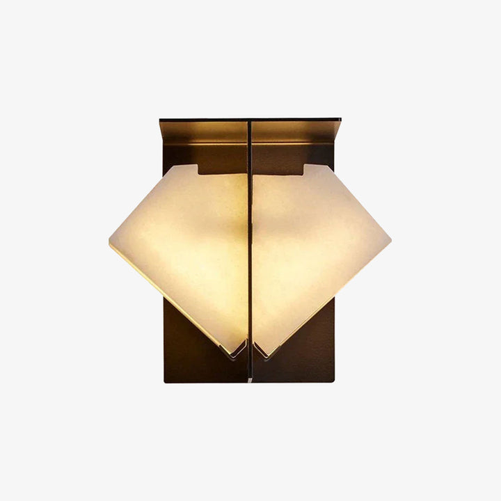 Alabaster Folded Halo Geometric Wall Sconce