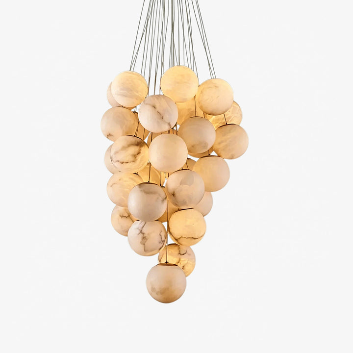 Grape-Shaped Alabaster Cluster Chandelier