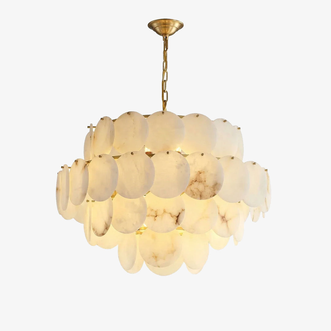 Alabaster Tiered Round Chandelier