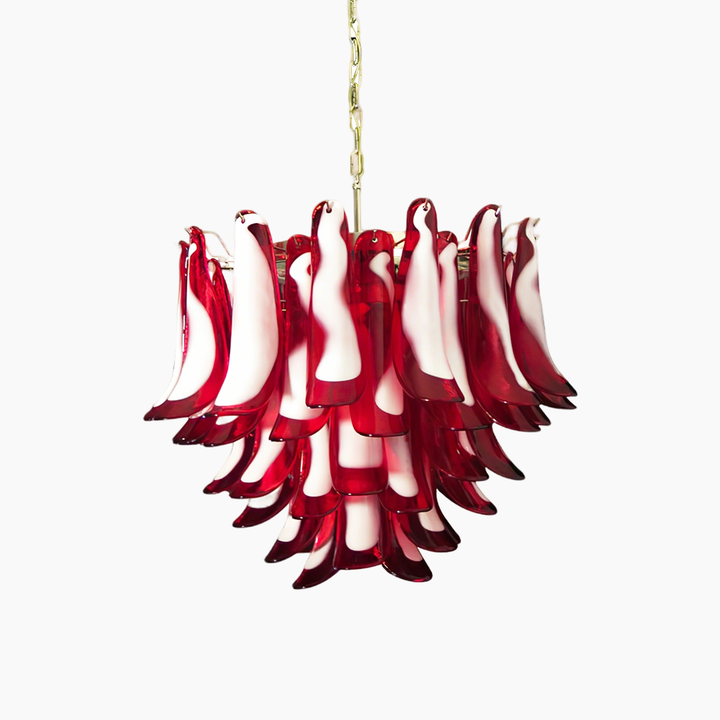 Vintage Murano Petal Glass Chandelier