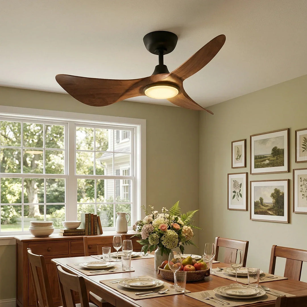 3-Blade Volant Sculptural Ceiling Fan Light