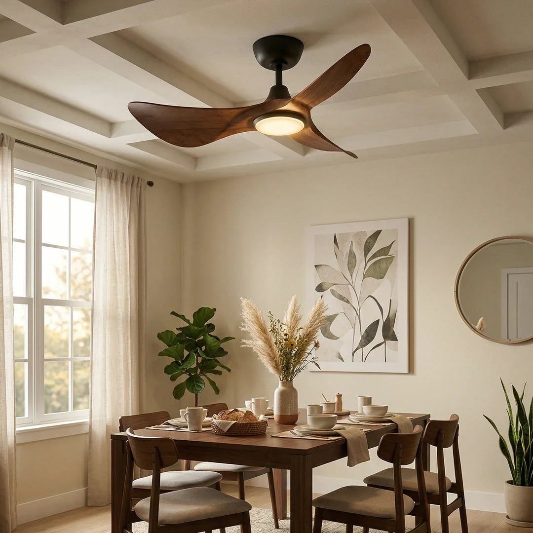 3-Blade Volant Sculptural Ceiling Fan Light