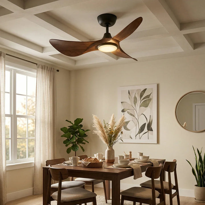 3-Blade Volant Sculptural Ceiling Fan Light