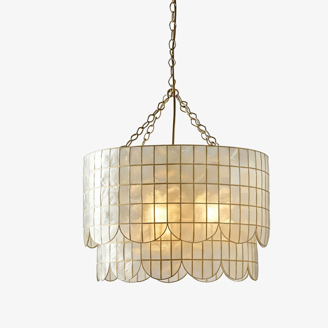Tiered Capiz Wavecrest Chandelier