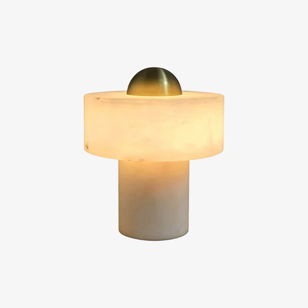 Dual Pillar Natural Alabaster Table Lamp