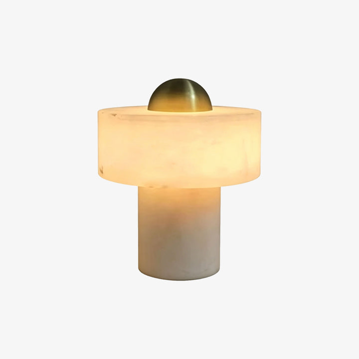 Dual Pillar Natural Alabaster Table Lamp