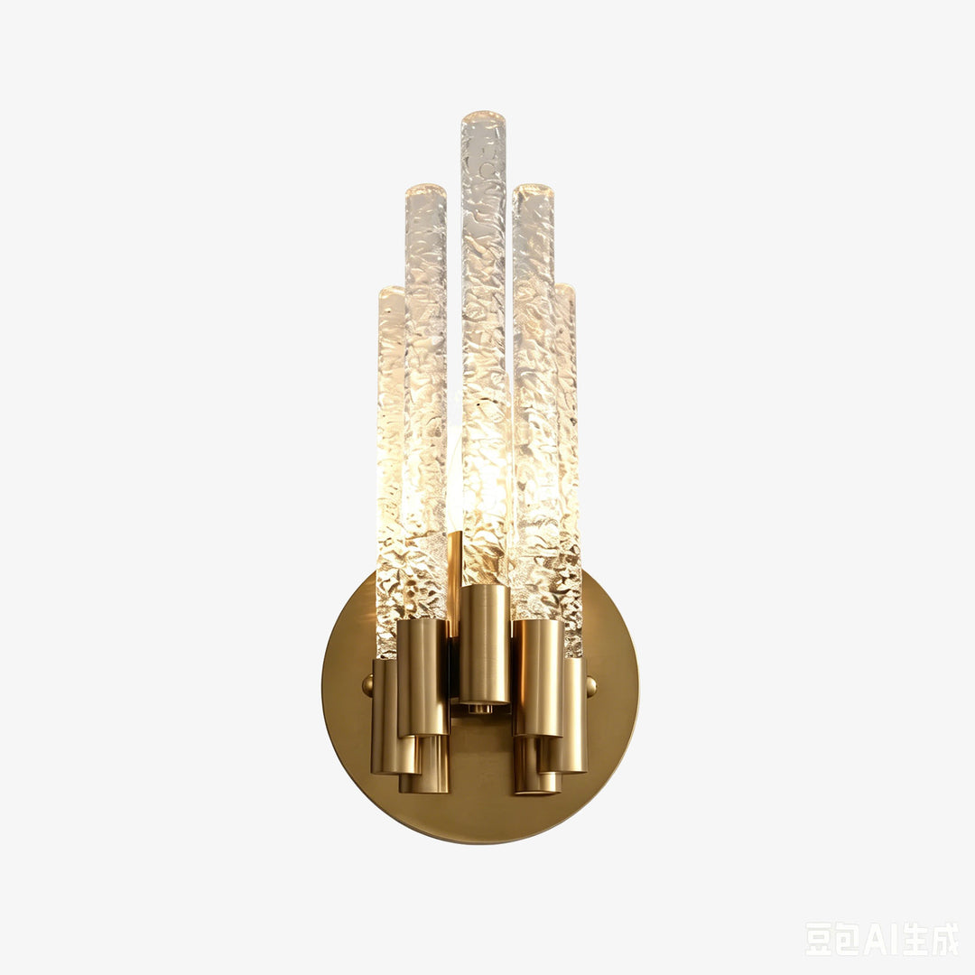 Artisanal Rippled Glass Wall Sconce