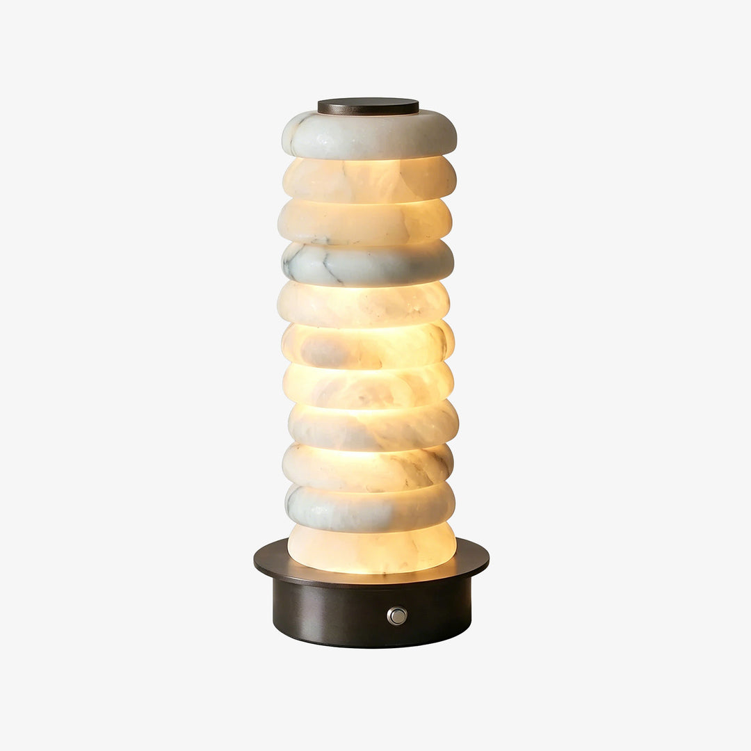Multi-Tiered Alabaster Table Lamp