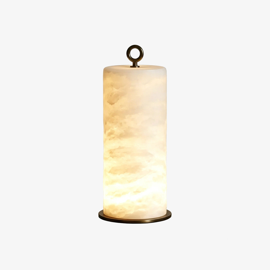 Natural Alabaster Cylinder Table Lamp