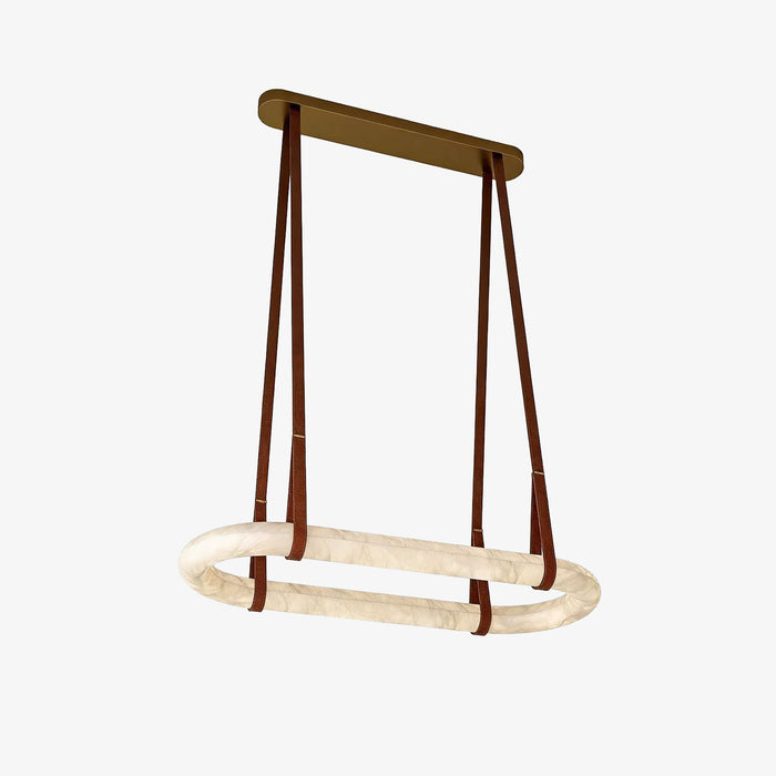 Alabaster Round Leather Chandelier | Woorglamp