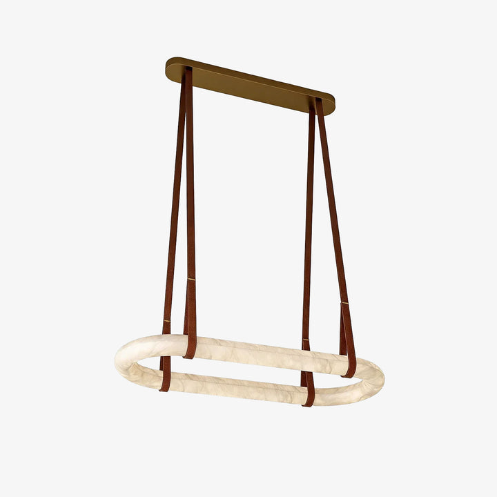 Alabaster Round Leather Chandelier