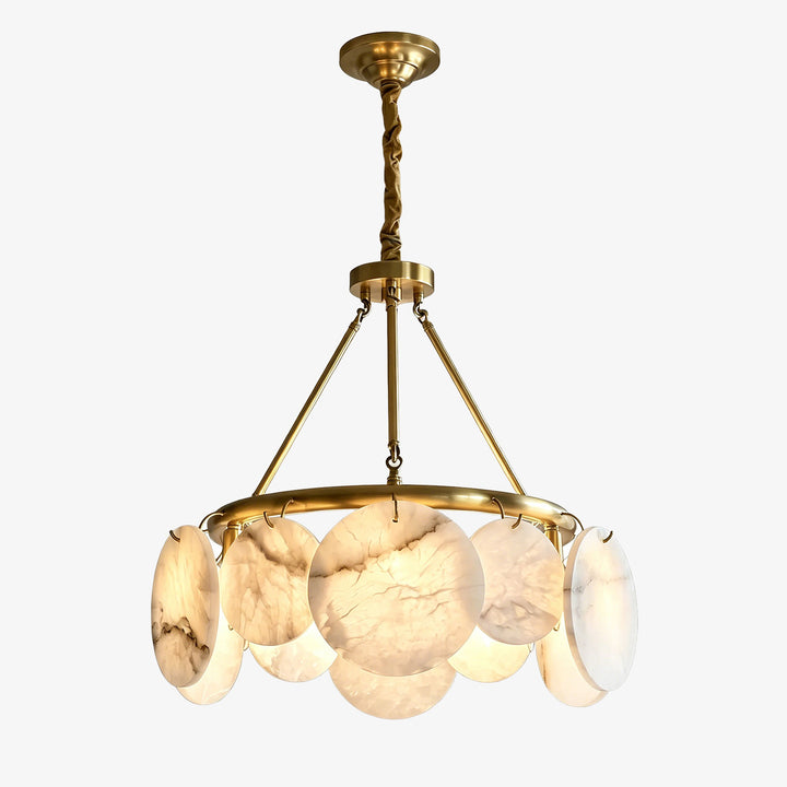 Alba Natural Alabaster Disc Chandelier
