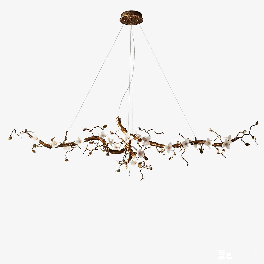 Handcrafted Sculptural Floral Branch Chandelier