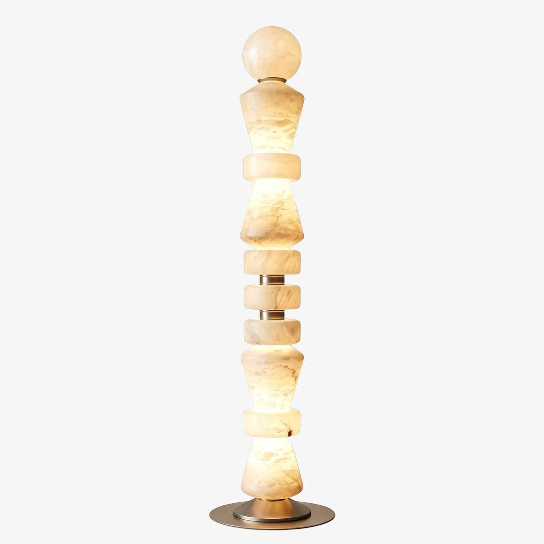 Totem Stacked Alabaster Floor Lamp