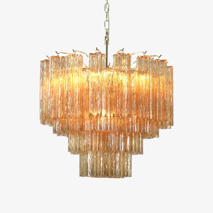 Star Shaped Tube Amber Glass Chandelier