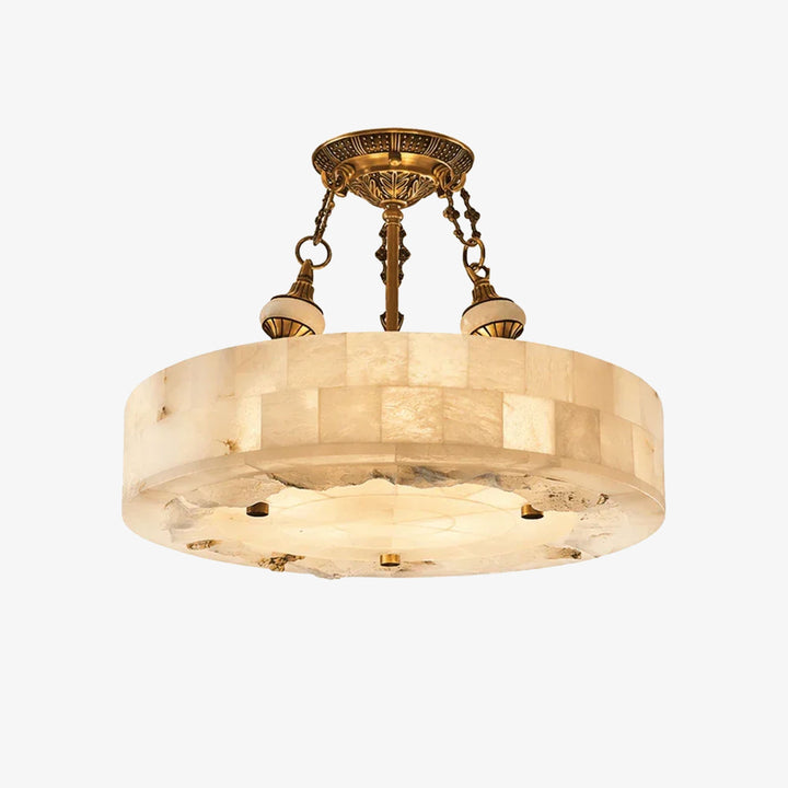 Round Aurevia Alabaster Ceiling Light