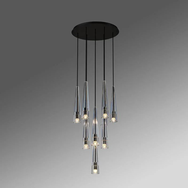 Conical Abner Crystal Multi Head Chandelier