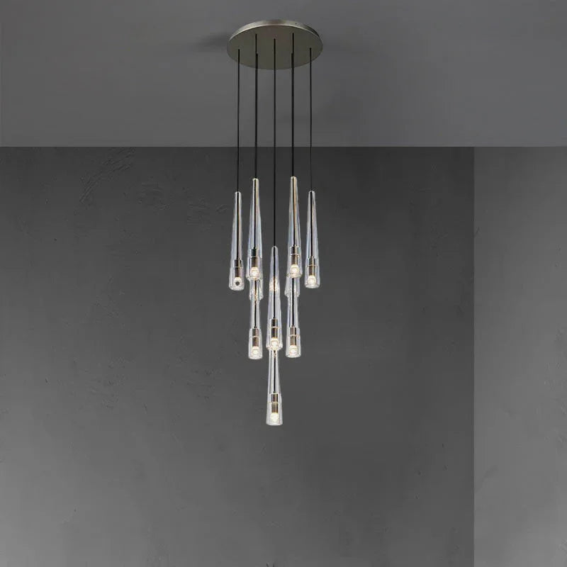 Conical Abner Crystal Multi Head Chandelier