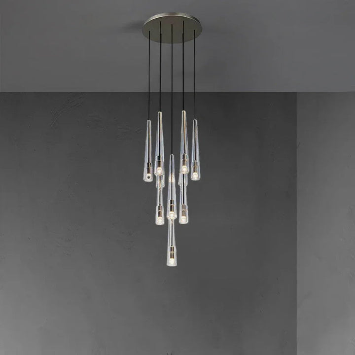 Conical Abner Crystal Multi Head Chandelier