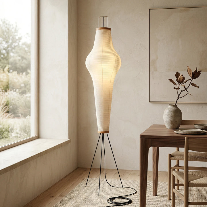 Tall_Akari_Paper_Floor_Lamp_in_Sunlit_Home_Office_Woorglamp