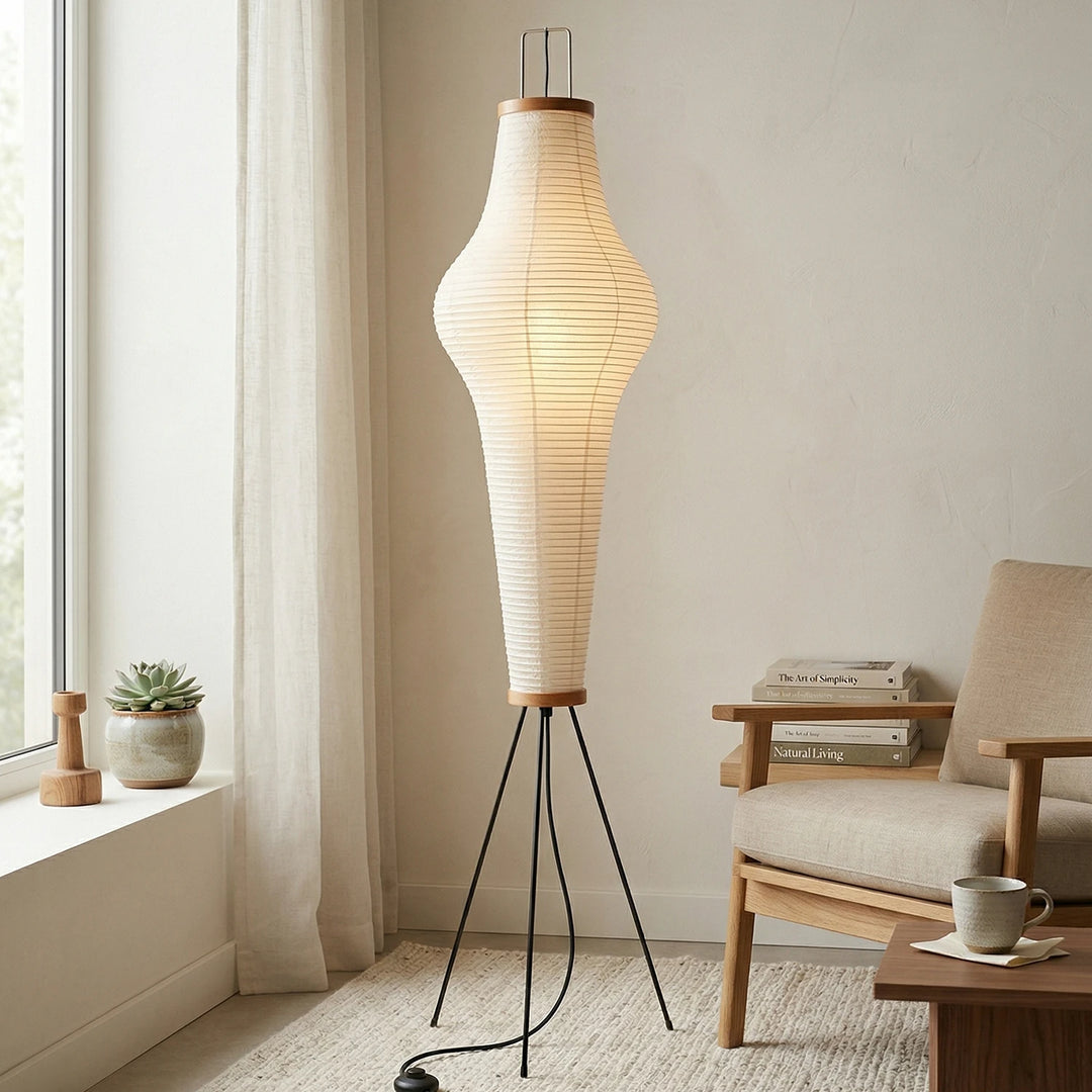 Round_Akari_Paper_Floor_Lamp_in_Minimalist_Corner_Woorglamp