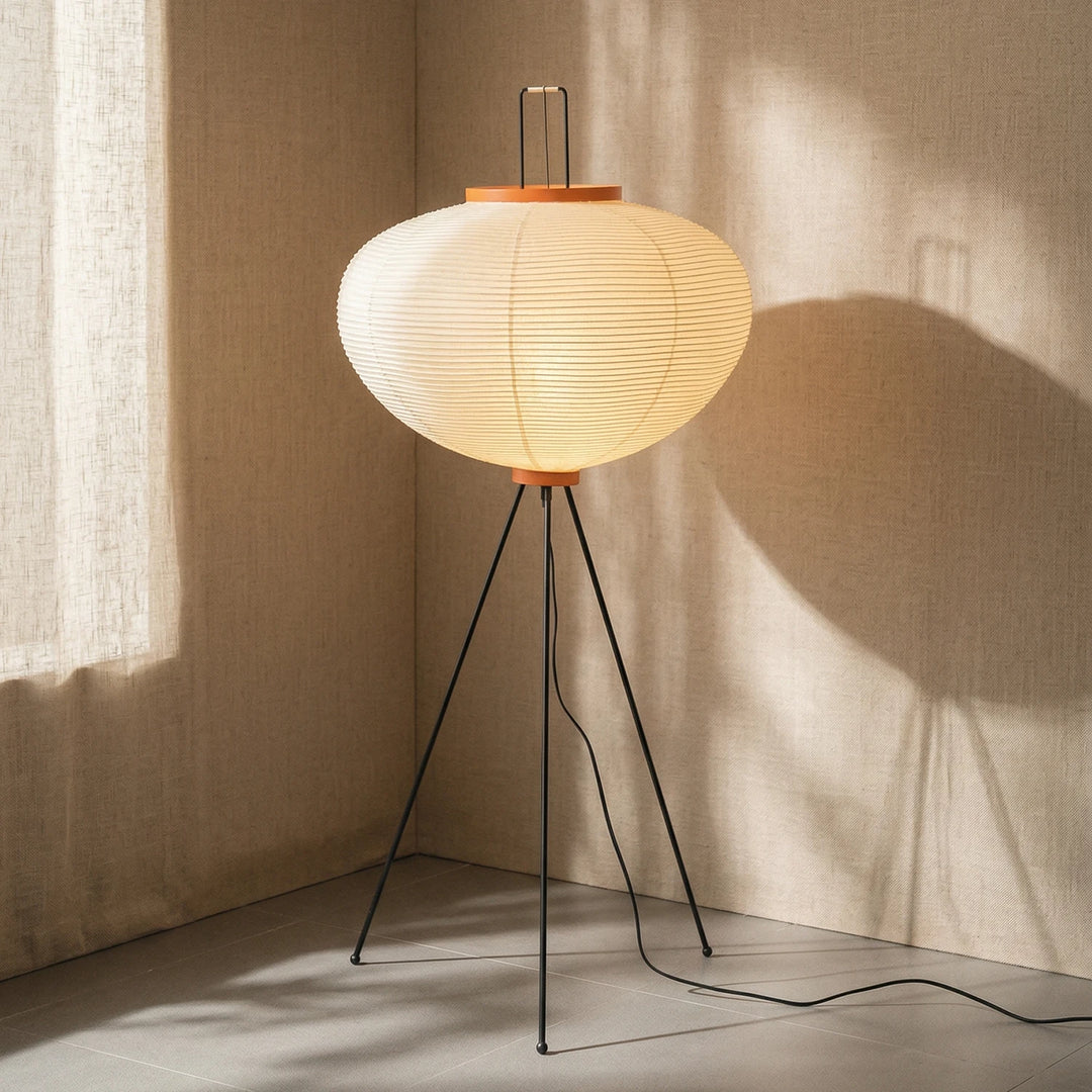 Round_Akari_Paper_Floor_Lamp_Front_View_Studio_Shot_Woorglamp