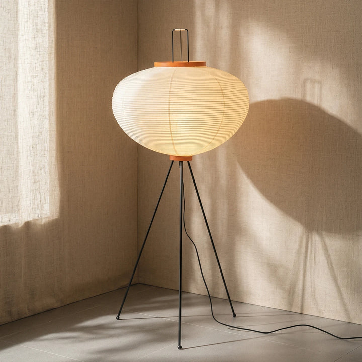 Round_Akari_Paper_Floor_Lamp_Front_View_Studio_Shot_Woorglamp