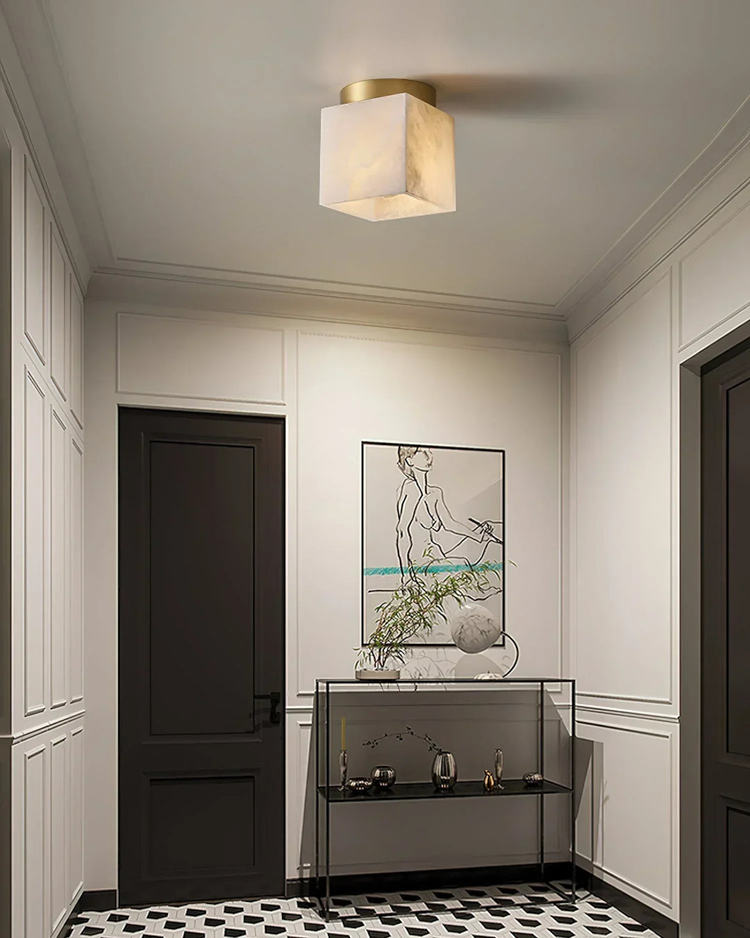 Alabaster Budnick Square Ceiling Light
