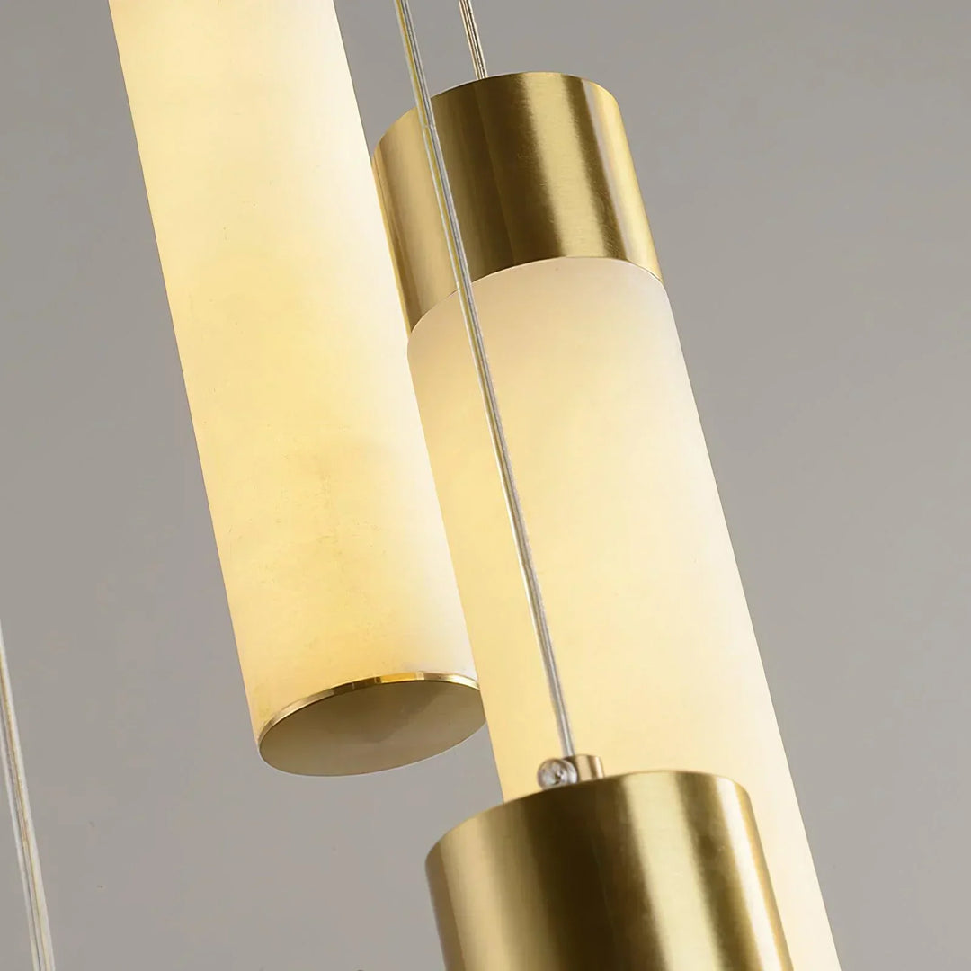 Alabaster Celestial Brass Cascade Chandelier