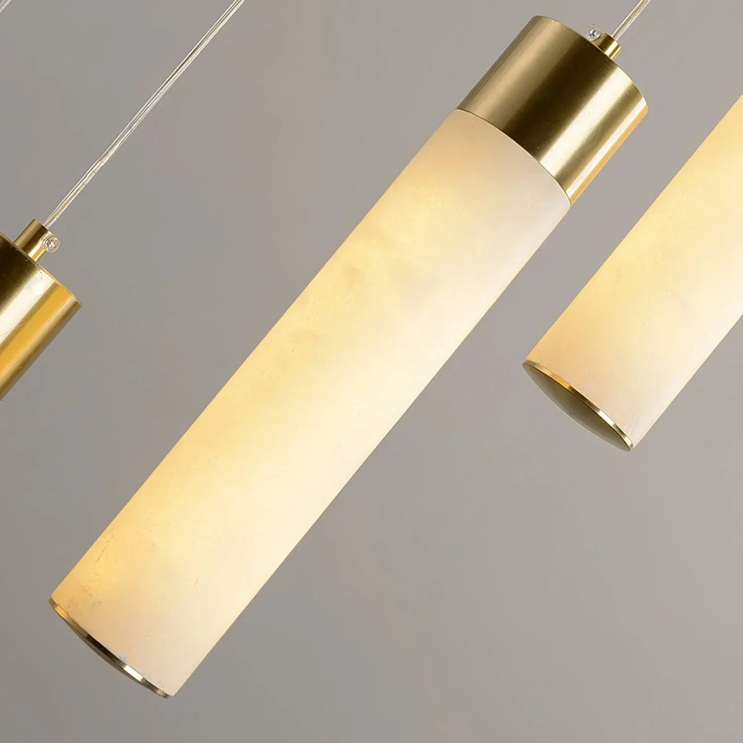 Alabaster Celestial Brass Cascade Chandelier