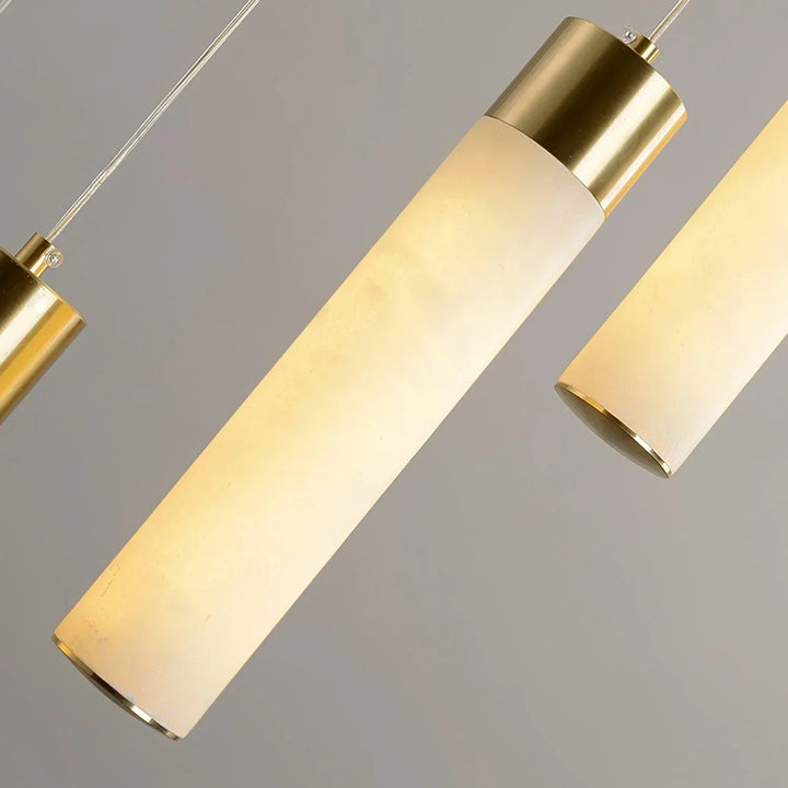 Alabaster Celestial Brass Cascade Chandelier