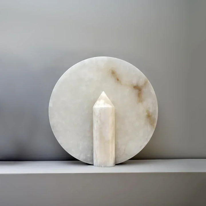 Alabaster Modern Disc Table Lamp