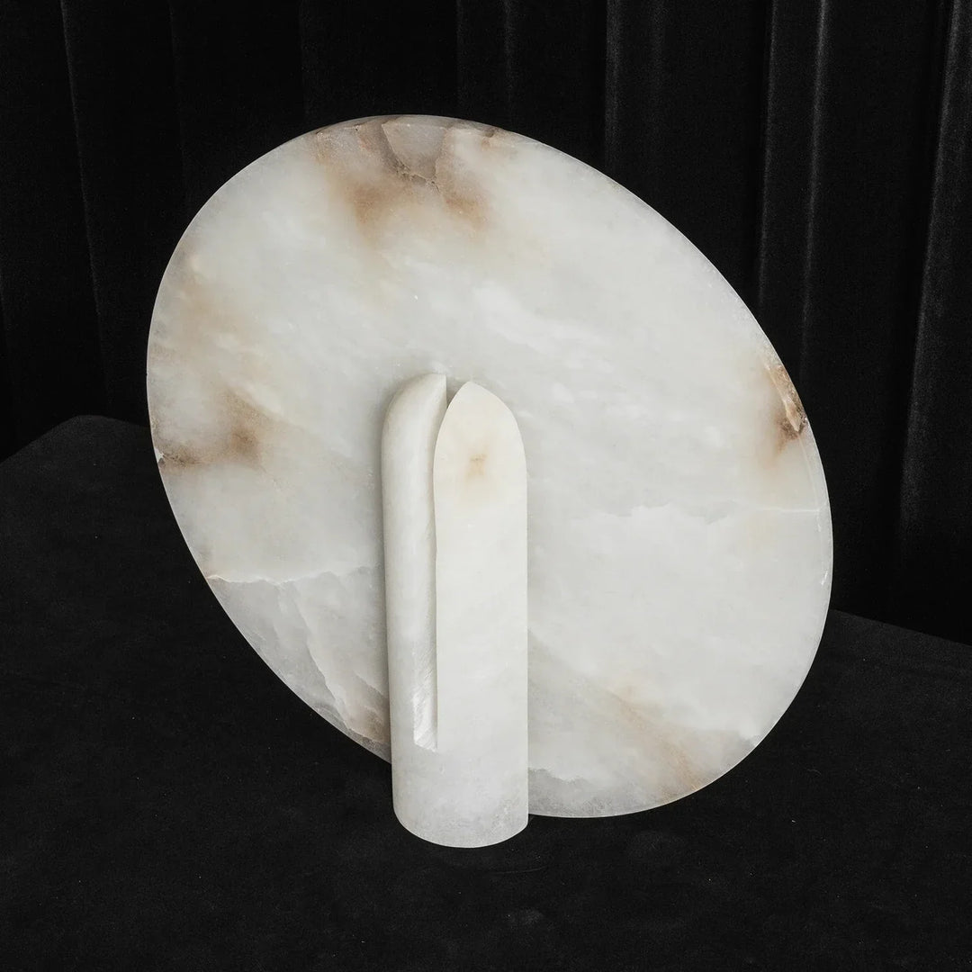Alabaster Modern Disc Table Lamp