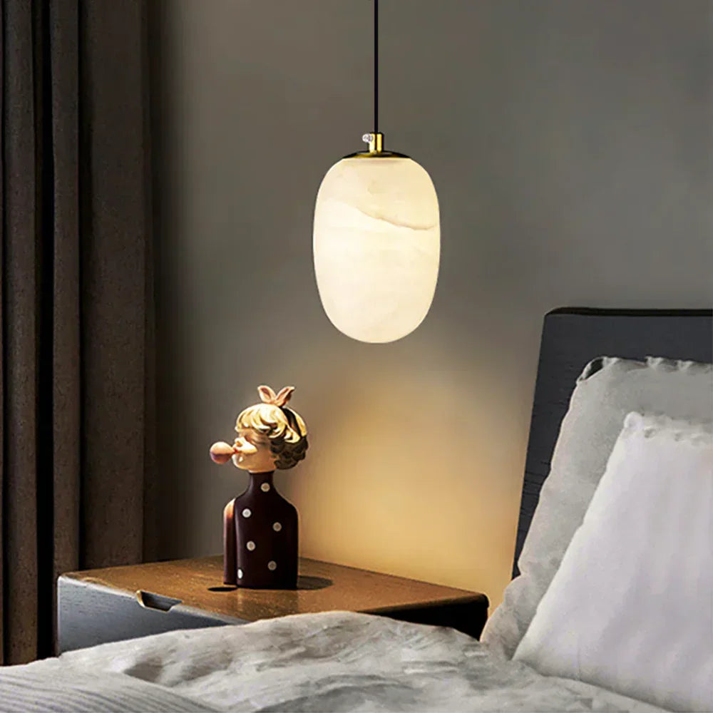 Alabaster Modern Pebble Pendant Lamp - view 3 | Woorglamp