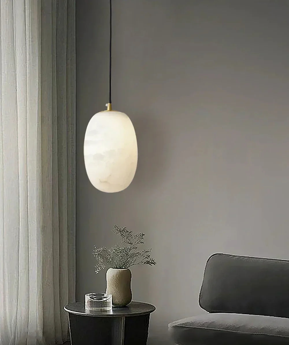Alabaster Modern Pebble Pendant Lamp - view 8 | Woorglamp