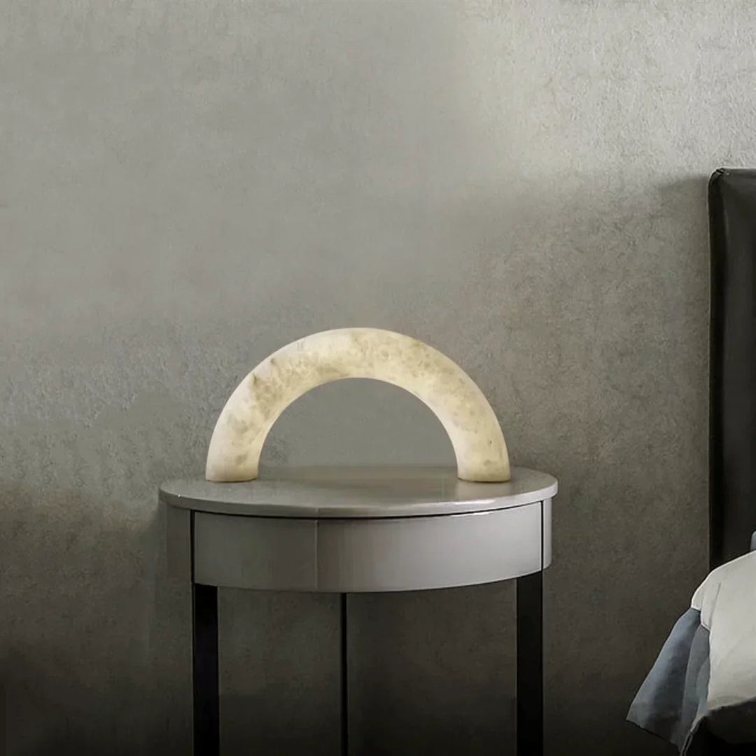 Alabaster Piped Table Lamp