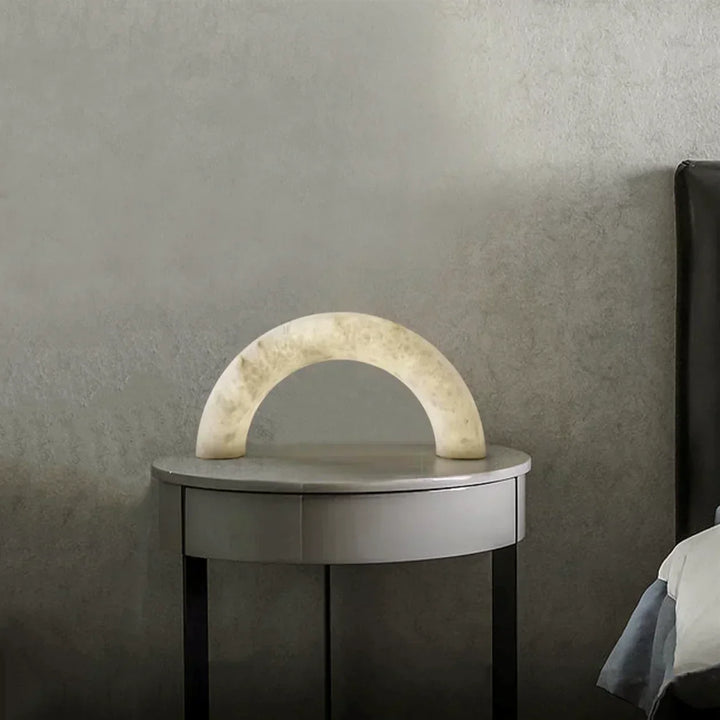 Alabaster Piped Table Lamp