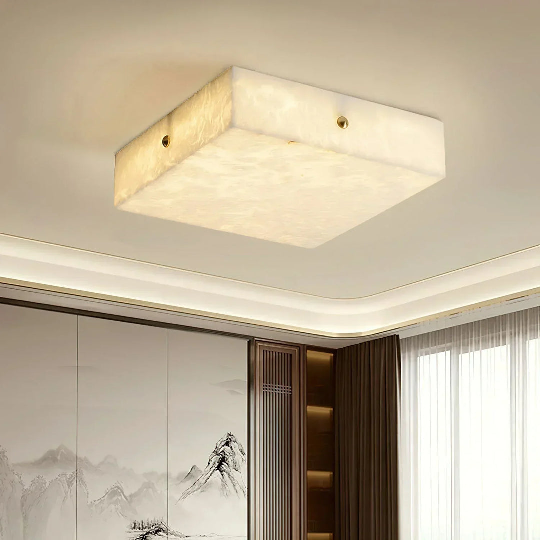 Alabaster Square Flushmount Ceiling Light