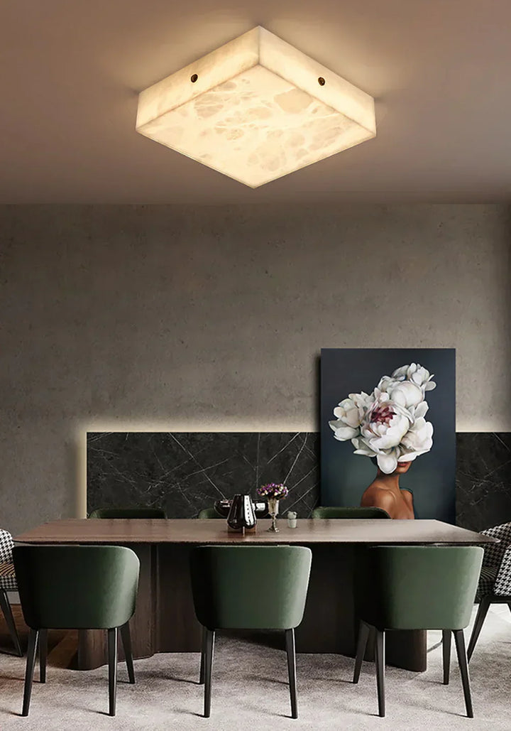 Alabaster Square Flushmount Ceiling Light